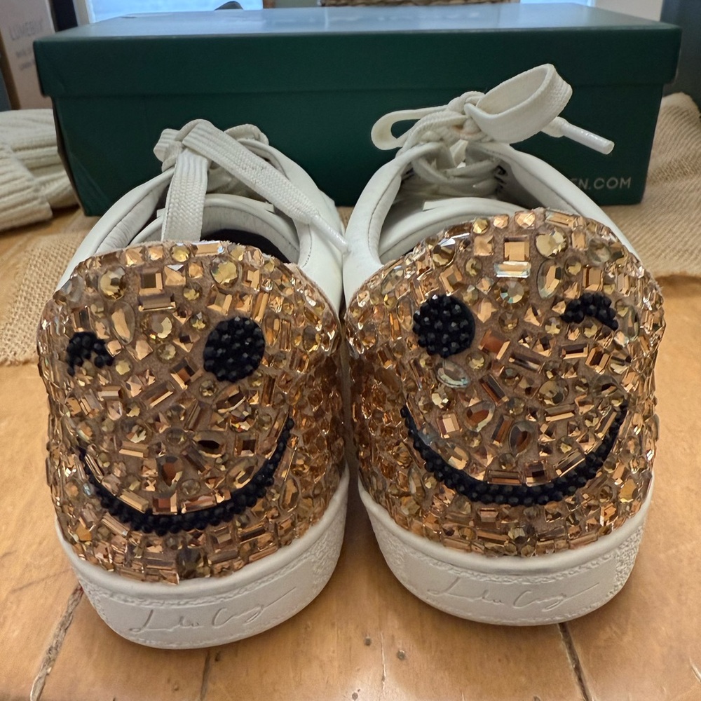 COPY - Lola Cruz Crystal Smiley Sneakers